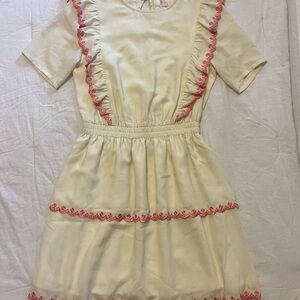 JB by Julie Brown Cream Dress with Pink Accents